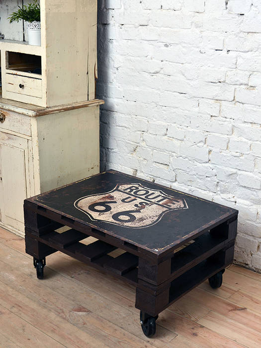 Stolik kawowy Route66/ Route66 coffee table 60x80 Tailormade Furniture Industrialny salon Stoliki