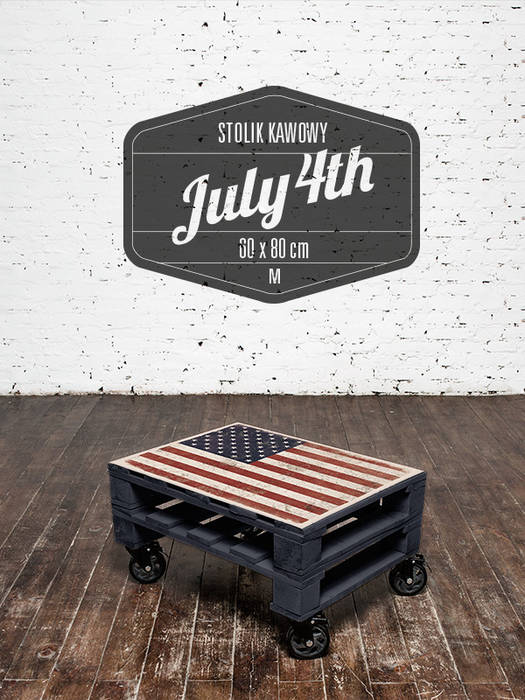 Stolik kawowy July 4th/ July 4th coffee table 60x80 Tailormade Furniture Industrialny salon Stoliki