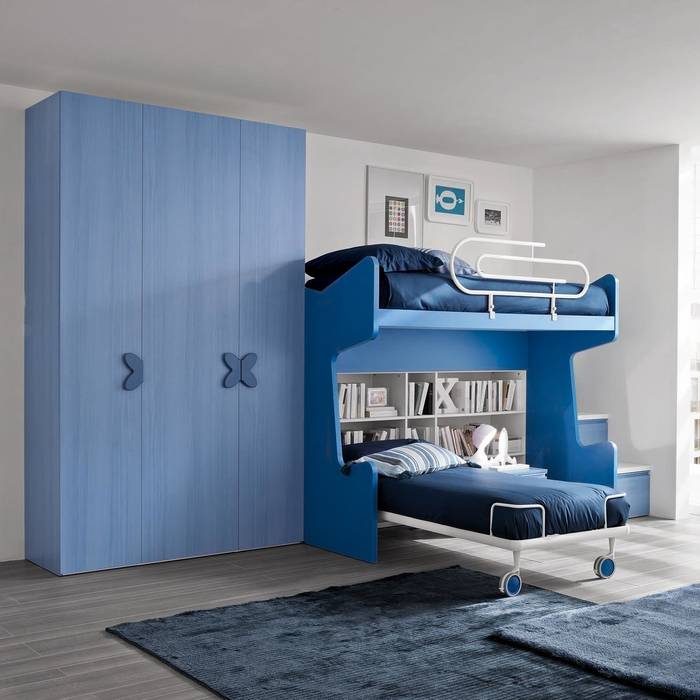 'Blue' Children's bedroom furniture set by Siluetto homify Дитяча кімната Ліжка та дитячі ліжечка