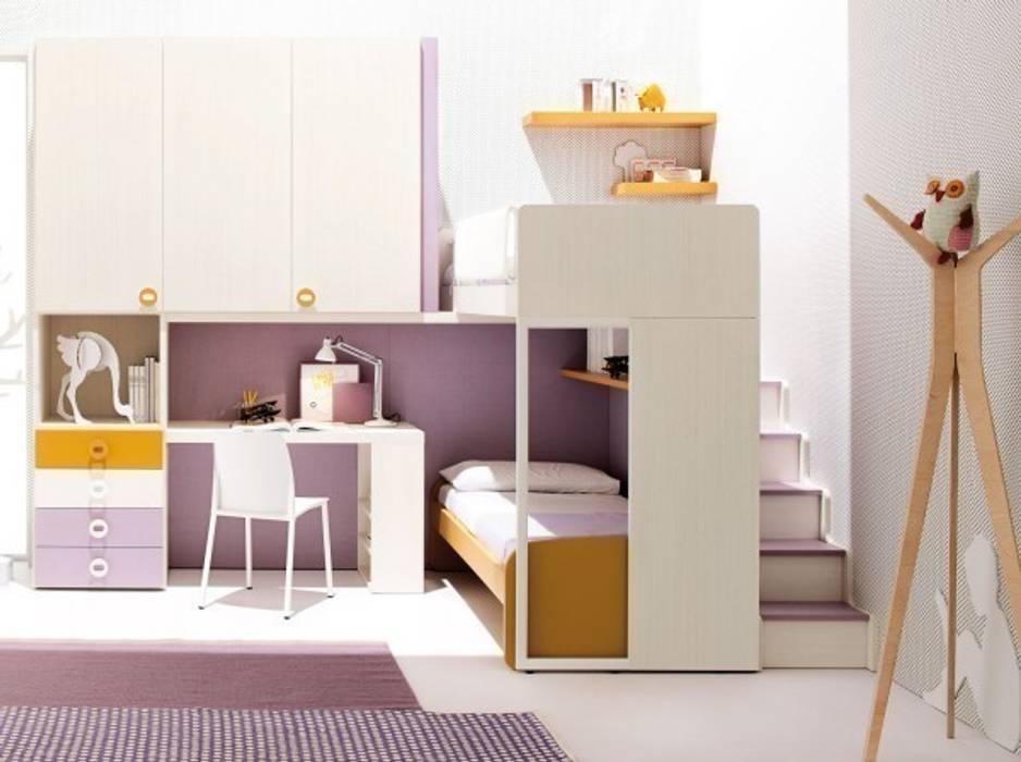 'Pink' Contemporary girls bedroom furniture set by Clever homify Modern Kid's Room Beds & cribs