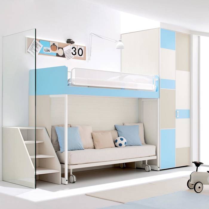 'White' Contemporary bedroom furniture set by Clever homify Modern Kid's Room Beds & cribs