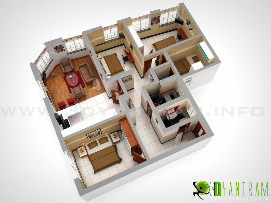 3D Floor Plan Design Yantram Animation Studio Corporation
