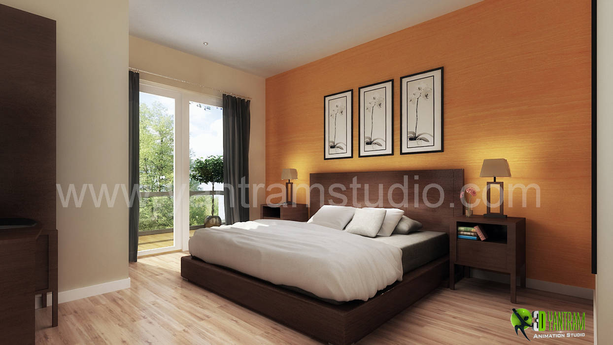 3D Innenarchitekt klassische elegantes Schlafzimmer Yantram Architectural design studio Commercial spaces Hotels