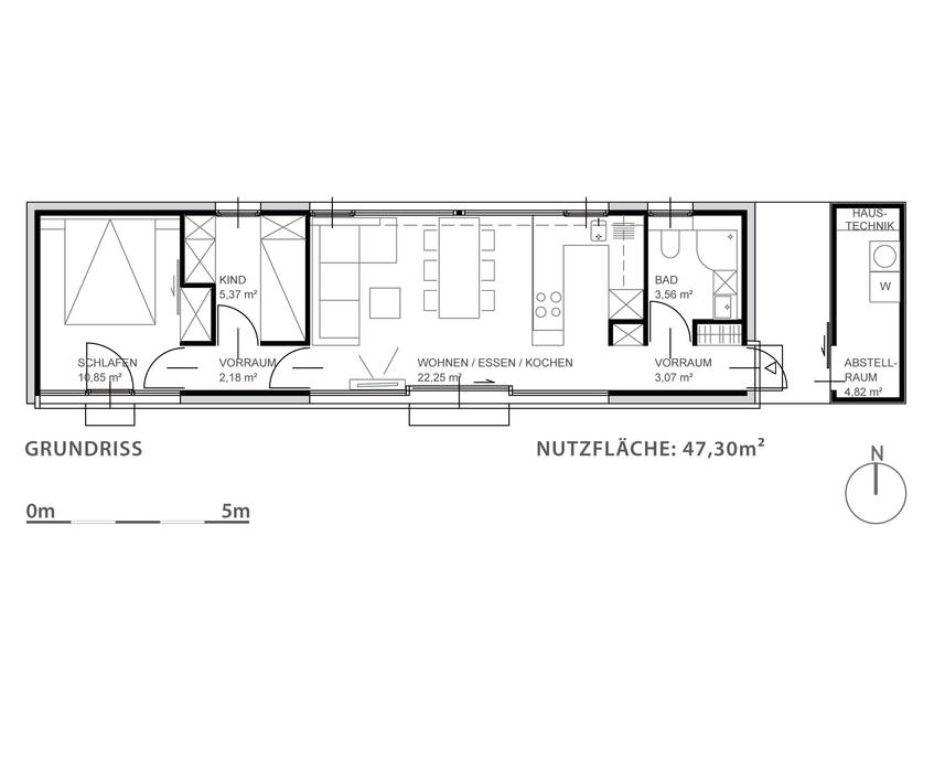 Moving House - Grundriss: modern von Pilzarchitektur,Modern
