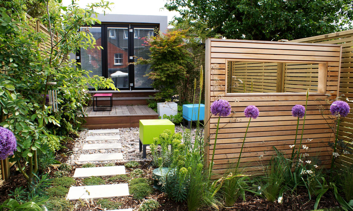 Modern English Courtyard Garden Rosemary Coldstream Garden Design Limited Taman Modern