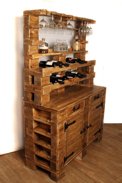 Wine cabinet homify Rustic style dining room Wine racks