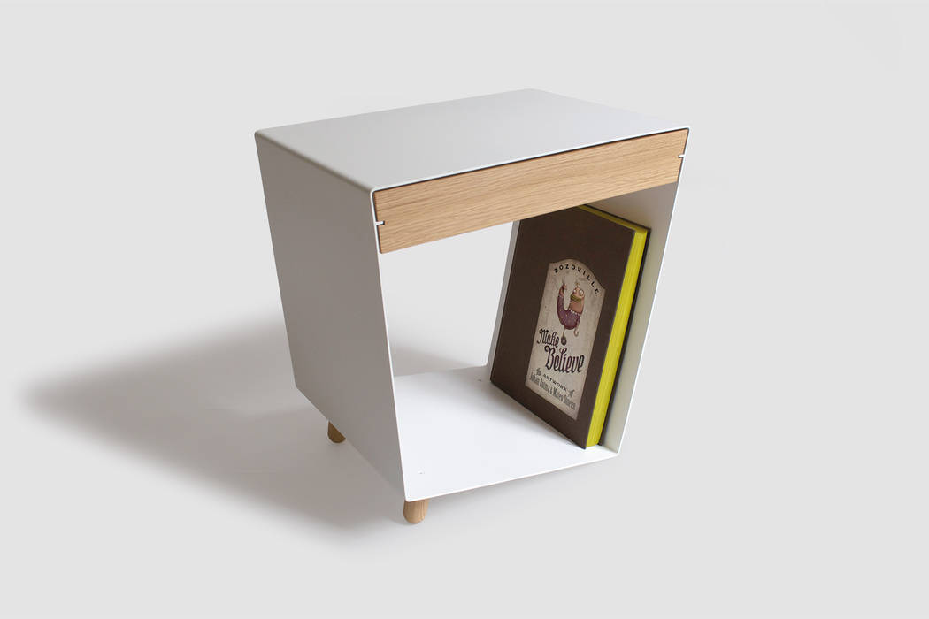 12° side table with drawer by chris+ruby chris+ruby Living room Side tables & trays