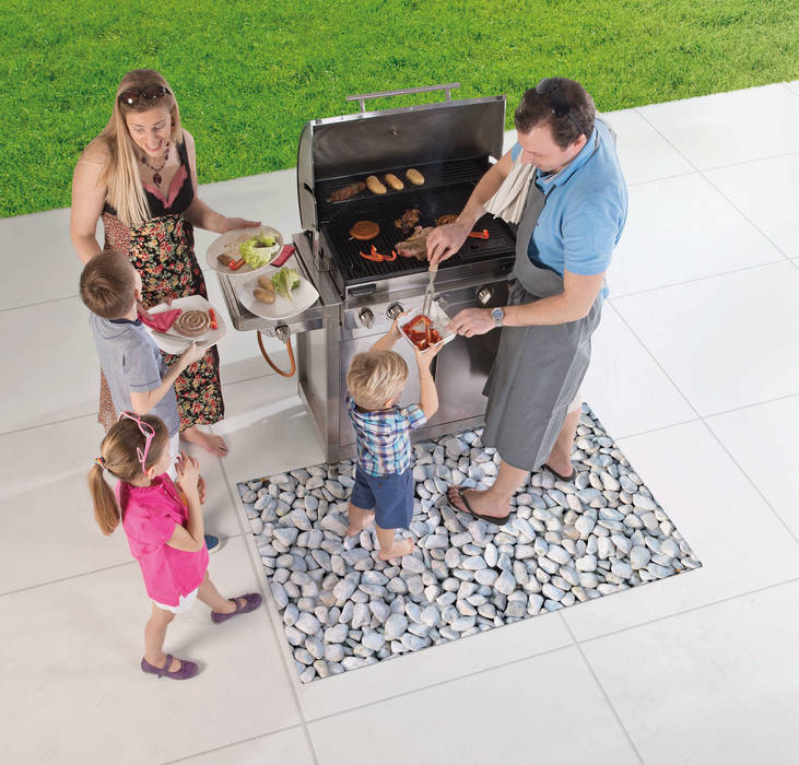 A chaque loisirs son tapis : vélo, moto, barbecue, jeux..., ITAO ITAO Modern style gardens Fire pits & barbecues