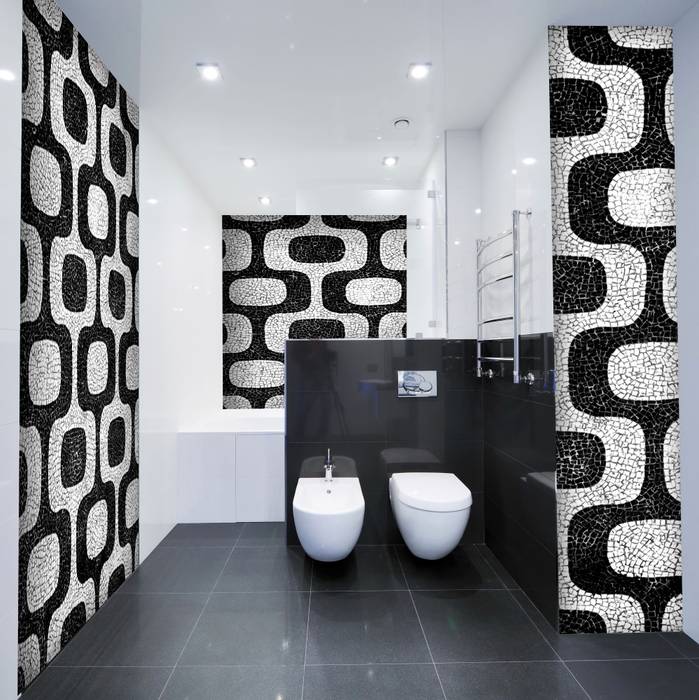 Decorazioni per bagno in stile mosaico. Crearreda Bagno moderno PVC Decorazioni