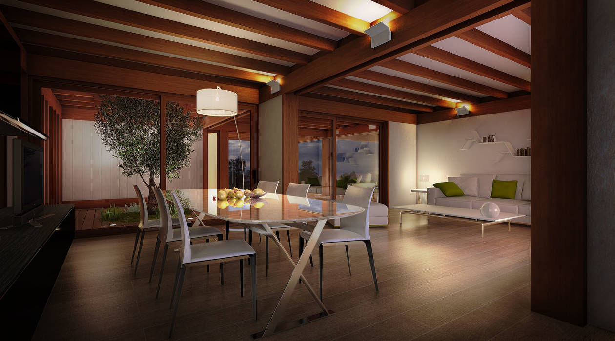 Abitazione ecosostenibile in legno, 3dforme 3dforme Modern Living Room