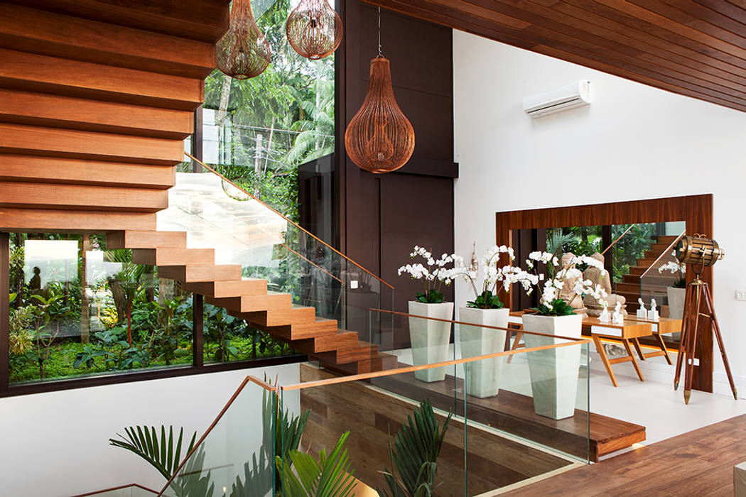 Sam Pedro - Guarujá - SP, Infinity Spaces Infinity Spaces Couloir, entrée, escaliers modernes