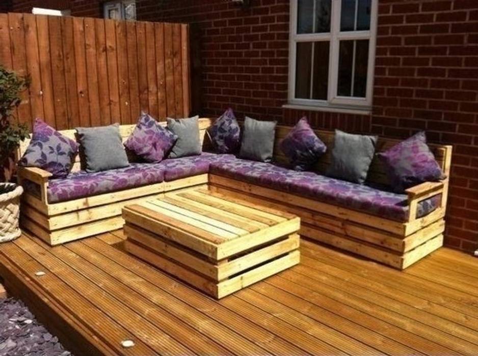 Garden corner unit , Pallet furniture uk Pallet furniture uk Jardines de estilo ecléctico Mobiliario