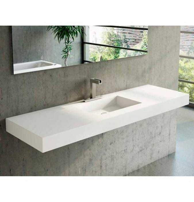 Lavabo de Corian® SQUARE con Encimera a medida., Baños de Autor Baños de Autor Modern bathroom Sinks