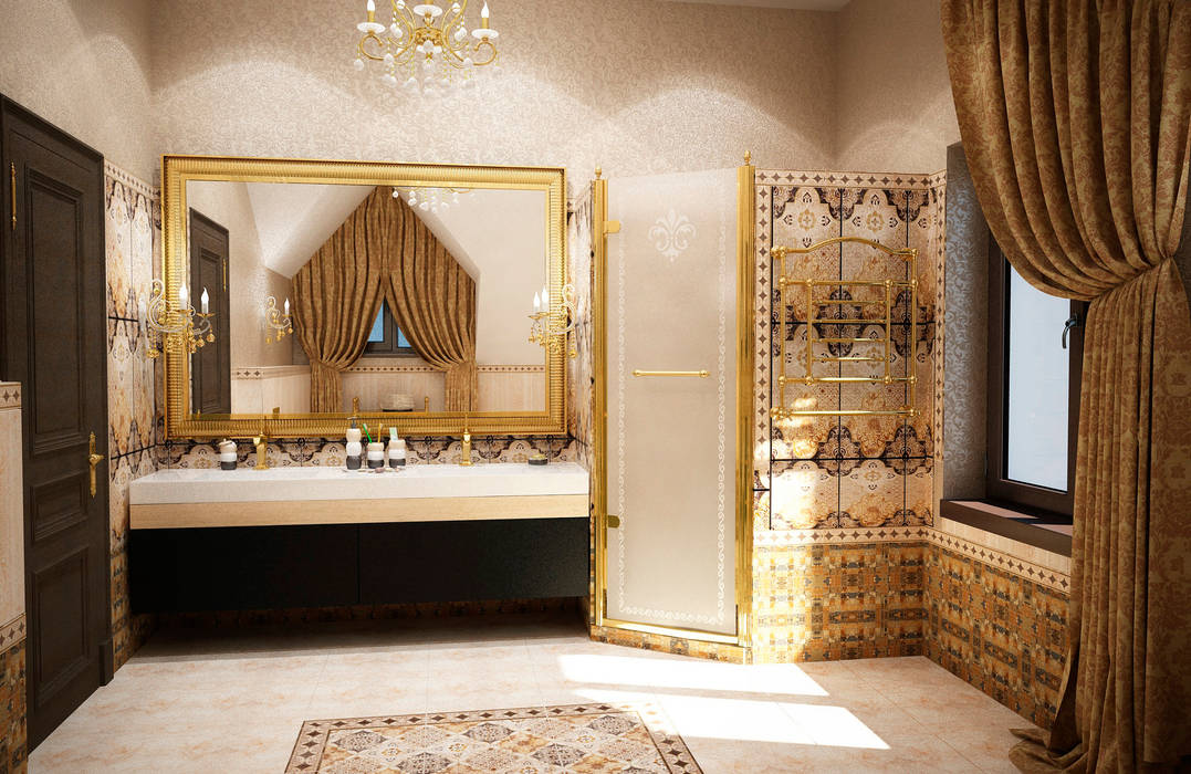 Ванная комната на мансарде, Настасья Евглевская Настасья Евглевская Klasyczna łazienka