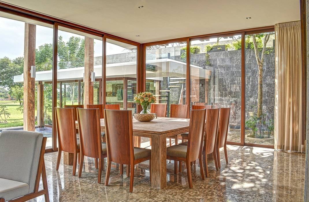 CASA JT, Ancona + Ancona Arquitectos Ancona + Ancona Arquitectos Tropical style dining room