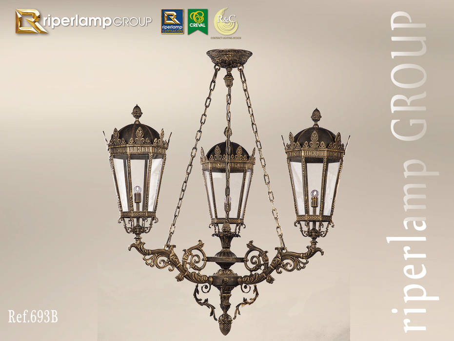 NUEVO PROYECTO PARA EXTERIOR MOD.693B, Riperlamp Riperlamp Balcone, Veranda & Terrazza in stile classico Illuminazione