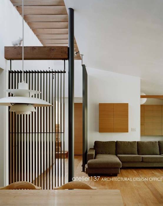 015軽井沢Tさんの家, atelier137 ARCHITECTURAL DESIGN OFFICE atelier137 ARCHITECTURAL DESIGN OFFICE Modern living room Wood Wood effect