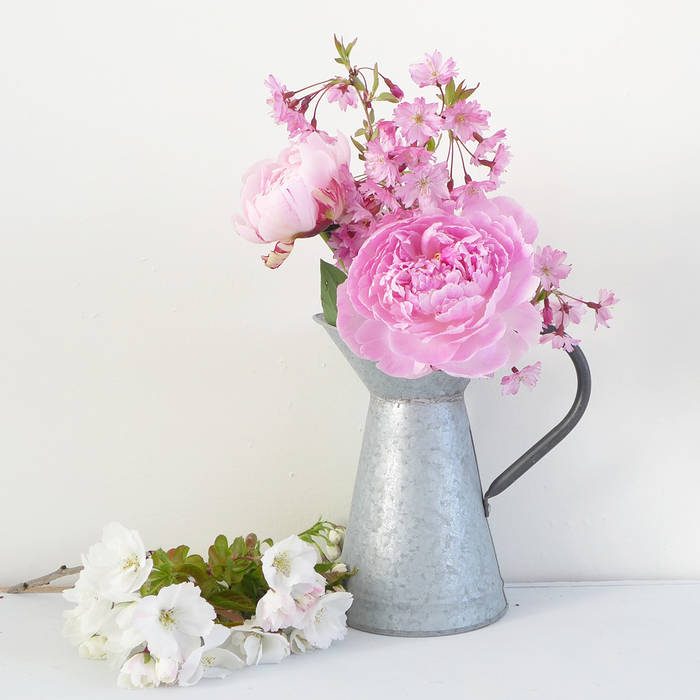 Zinc Pitcher Vase With Handle Lilac Coast Depo odası Depo