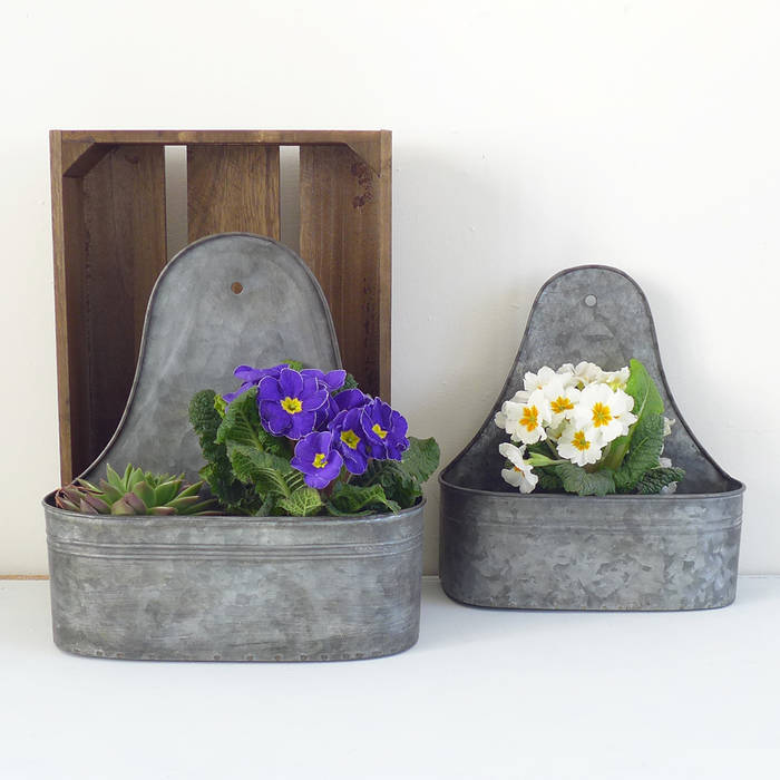Set Of Two Large Zinc Wall Planters Lilac Coast Garden Plant Pots Vases Homify