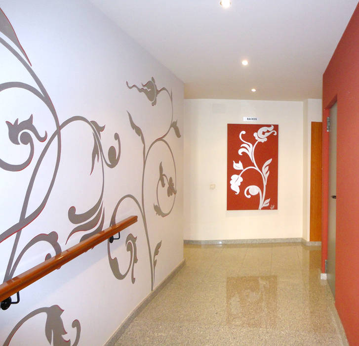 Decoración en vestíbulo Murales Divinos Pasillos, vestíbulos y escaleras de estilo minimalista