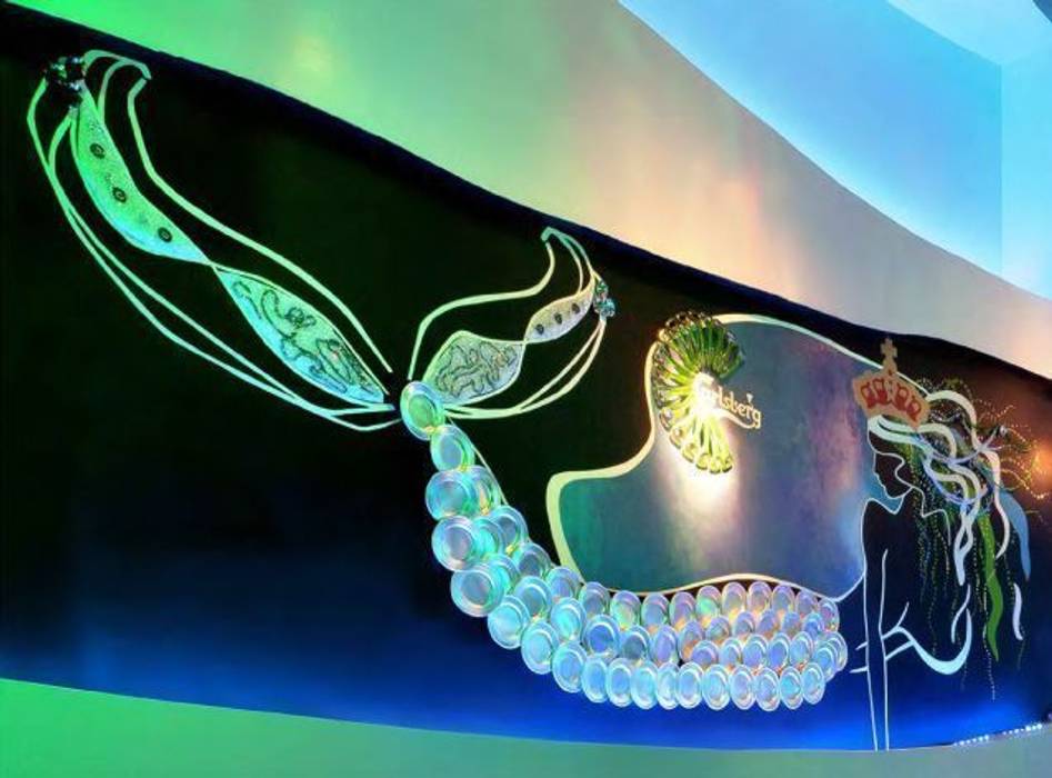 Diseño decorativo en restaurante Murales Divinos Aeropuertos de estilo moderno Bares y Clubs