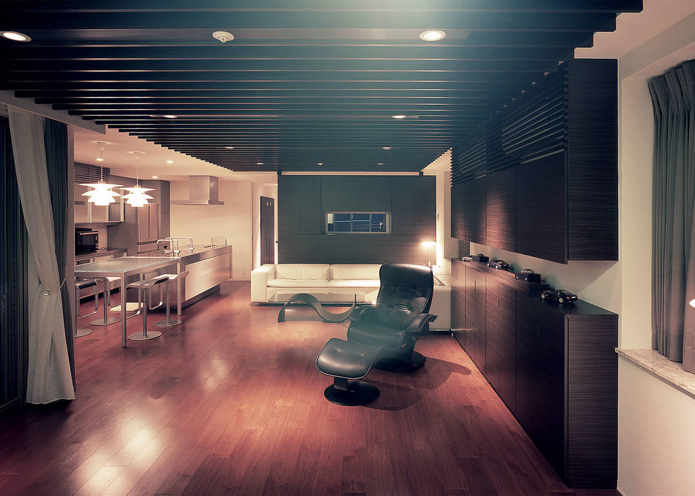 桜島をのぞむ住宅, ＩＳＤアーキテクト一級建築士事務所 ＩＳＤアーキテクト一級建築士事務所 Modern Living Room