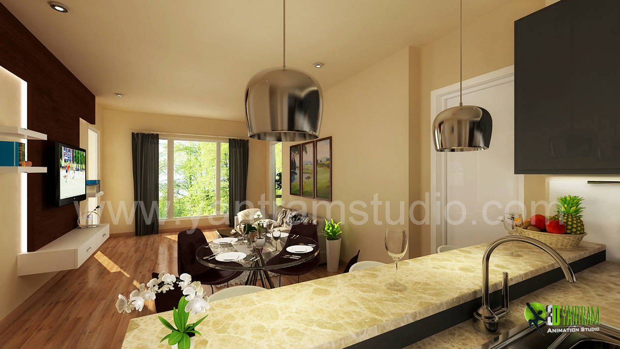 3d living room interior design rendering | homify