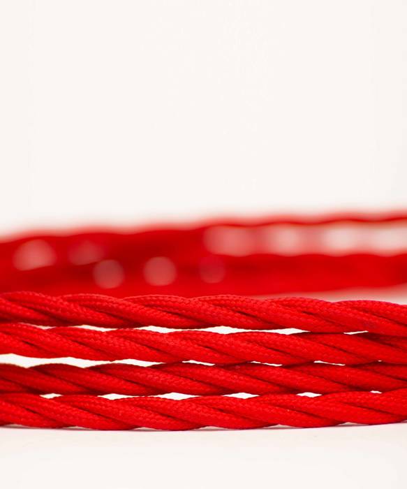 Fabric lighting cable Twisted - Red William and Watson Modern houses Accessories & decoration