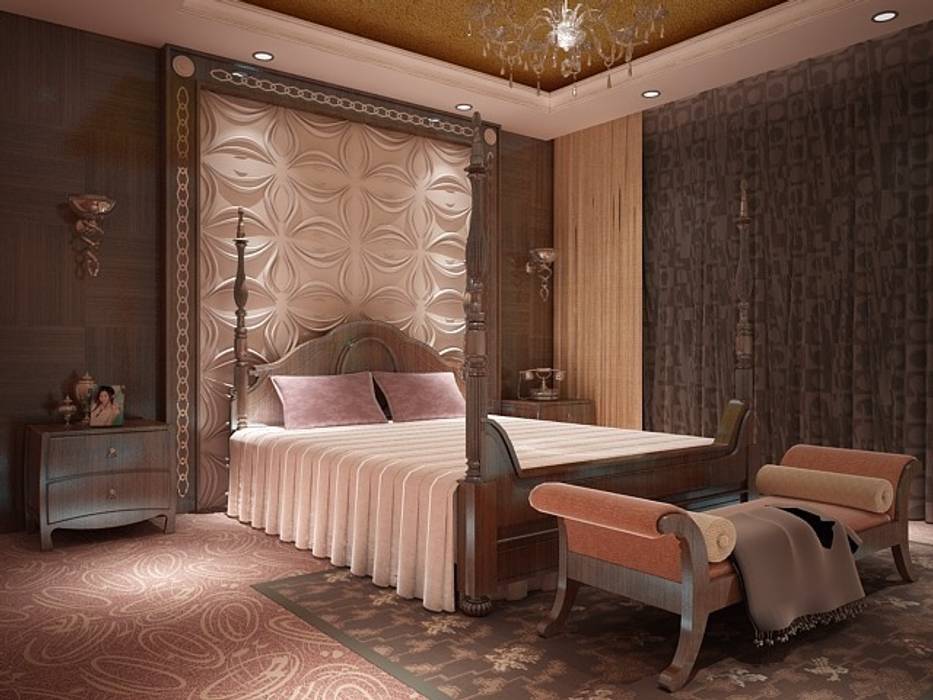 3D GOLD PANEL, Diva Yapı Diva Yapı Scandinavian style bedroom