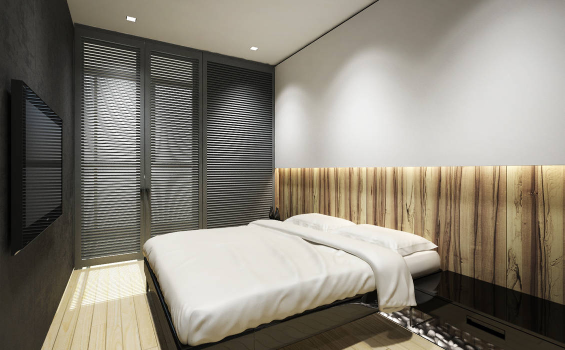 Однушка ЖК "Чемпион Парк", Y.F.architects Y.F.architects Minimalist bedroom