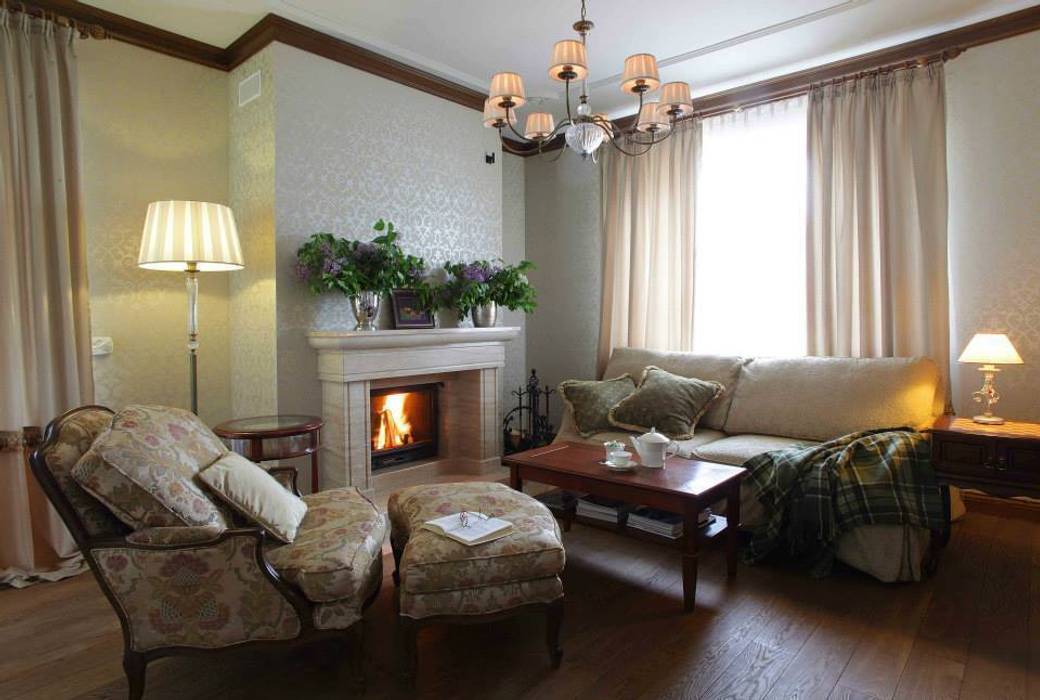 Загородный дом 360м2, Tatiana Ivanova Design Tatiana Ivanova Design Classic style living room