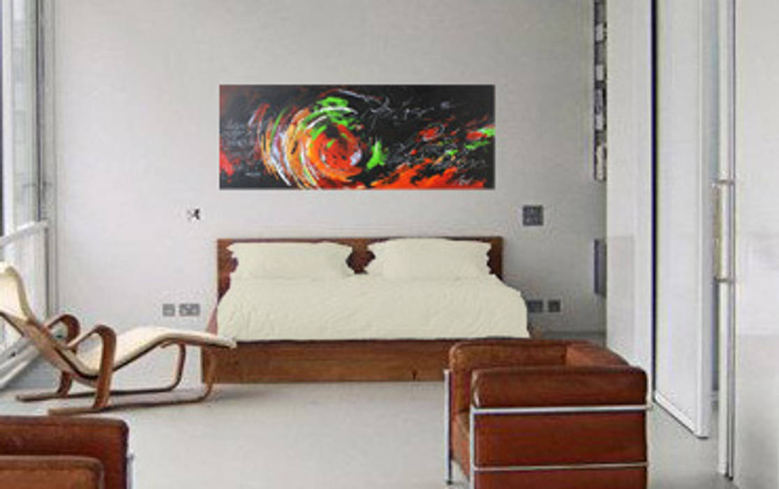 Wandgestaltung Durch Acrylbild Phantasie Moderne Schlafzimmer