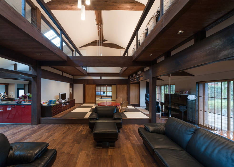 今後100年を見据えて・・江戸末期古民家屋敷再生, 環アソシエイツ・高岸設計室 環アソシエイツ・高岸設計室 Asian style living room