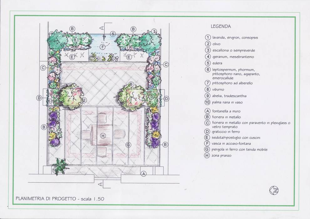 Il terrazzo a Savona: Stile classico e studiato per essere vissuto sia di giorno che di sera, Verde Progetto - Adriana Pedrotti Garden Designer Verde Progetto - Adriana Pedrotti Garden Designer Classic style garden