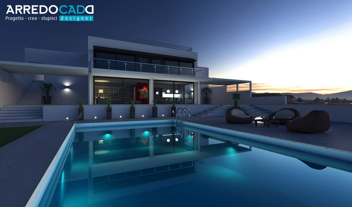 Progetti realizzati con ArredoCAD Designer, ArredoCAD Designer ArredoCAD Designer Piscinas de estilo moderno Piscinas