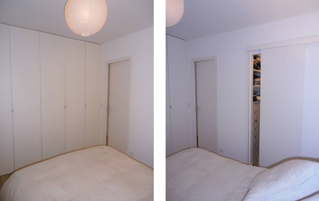 Rénovation complète d'un appartement à Paris, espaces & déco espaces & déco Minimalist bedroom