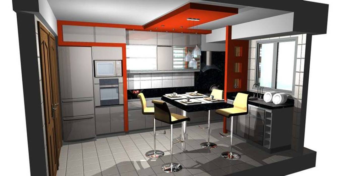 Cocina integrada., pb Arquitecto pb Arquitecto Minimalist kitchen Wood-Plastic Composite