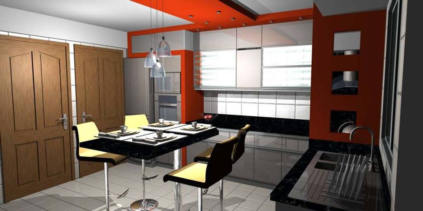 Cocina integrada., pb Arquitecto pb Arquitecto Kitchen Wood-Plastic Composite