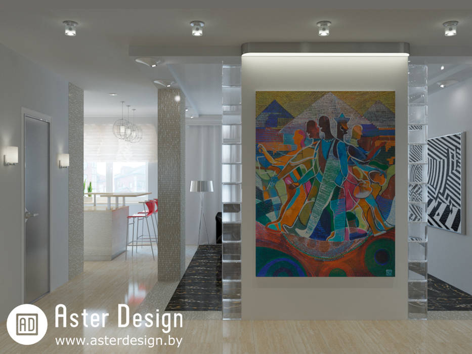 Авторский интерьер ASTER DECO Коридор, прихожая и лестница в стиле минимализм дизайн коридор,холл,дизайн интерьера,декоратор