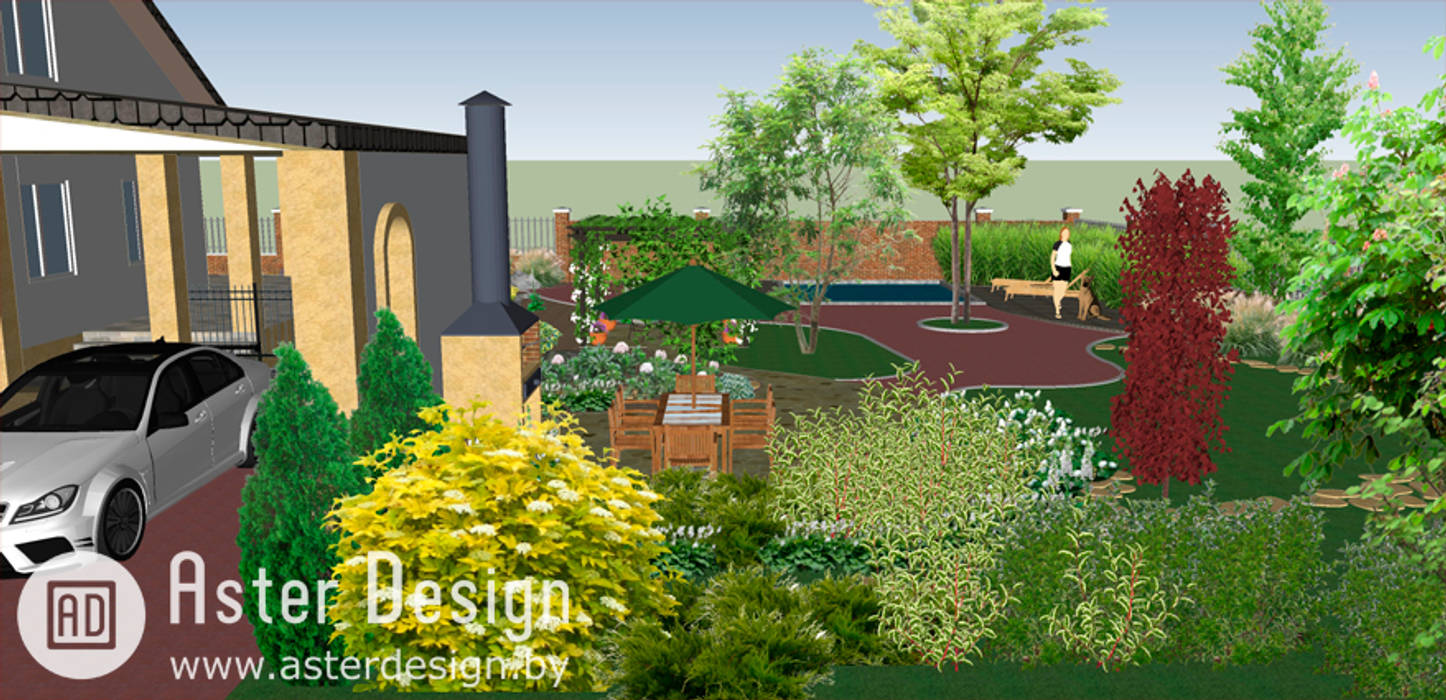 Ландшафтный дизайн в Раубичах Aster Garden Сад в стиле кантри