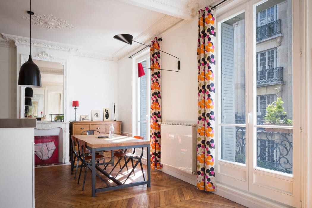 Appartement Haussmannien, MELANIE LALLEMAND ARCHITECTURES MELANIE LALLEMAND ARCHITECTURES Industrial style dining room