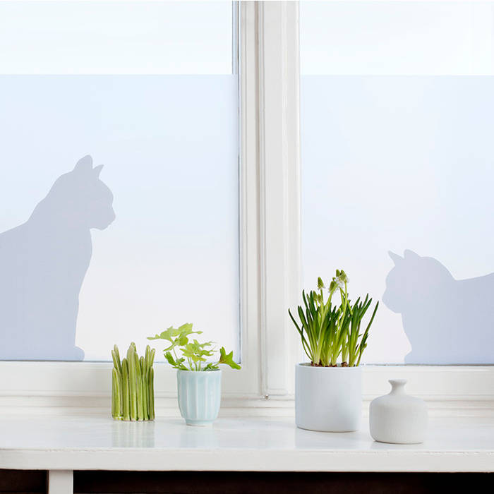 Cats in window BY MAY/ Siluett Frost Window Film Hình ảnh cửa sổ & cửa ra vào phong cách tối giản Window decoration