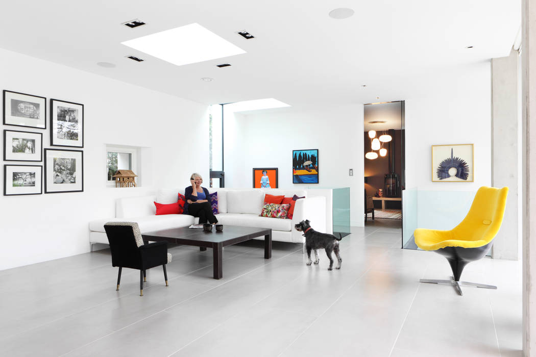 E2 PAVILION ECO HOUSE, BLACKHEATH E2 Architecture + Interiors 现代客厅設計點子、靈感 & 圖片