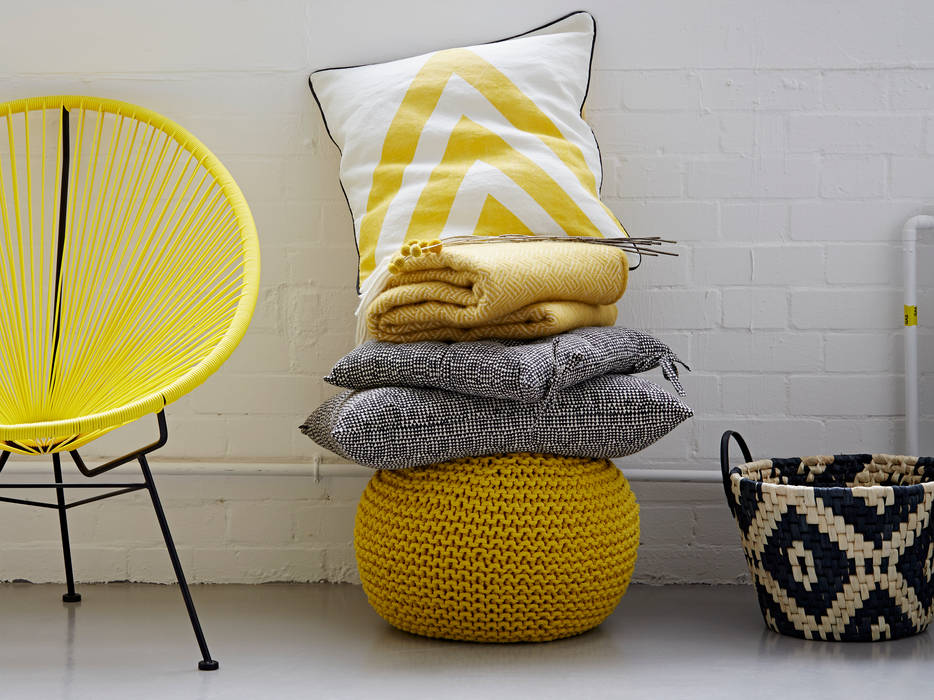 Yellow Chevron Cushion rigby & mac غرفة المعيشة Accessories & decoration