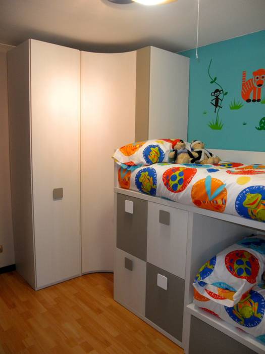 Habitación juvenil cama tren. dormitorios infantiles modernos de la