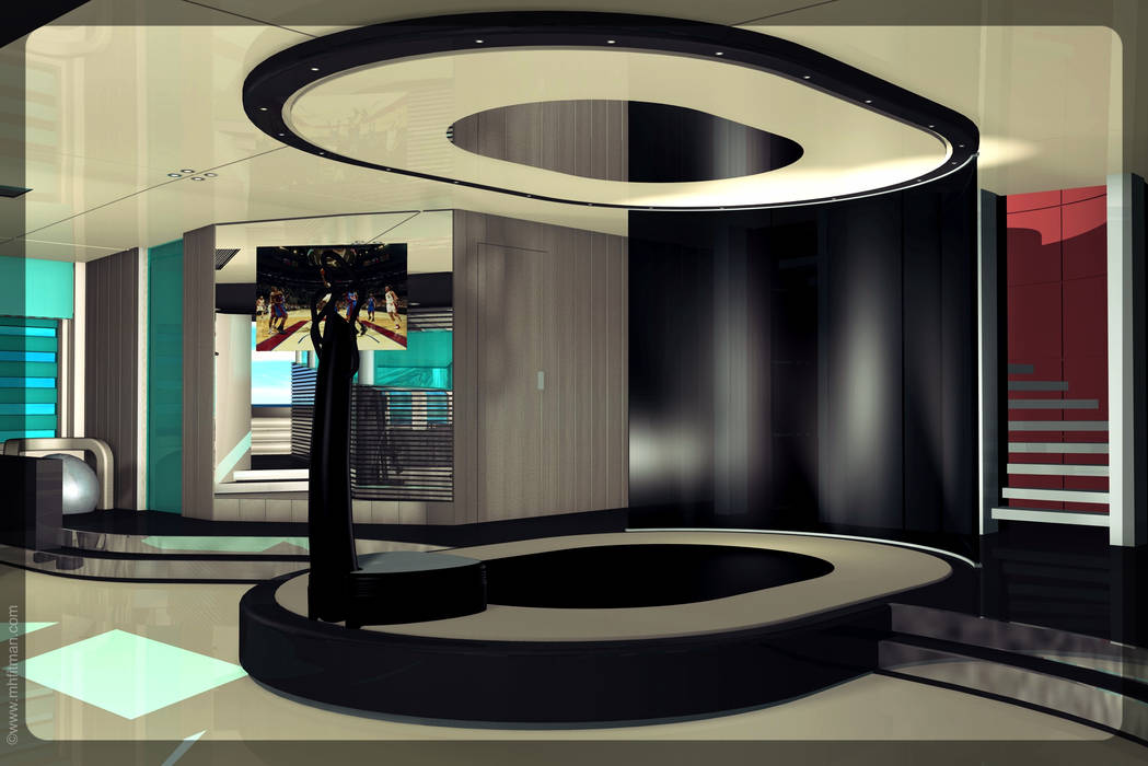 Superyacht (85m) Stretching/Yoga/Entertainment Stage Mark Healy Fitness Management Modern gym
