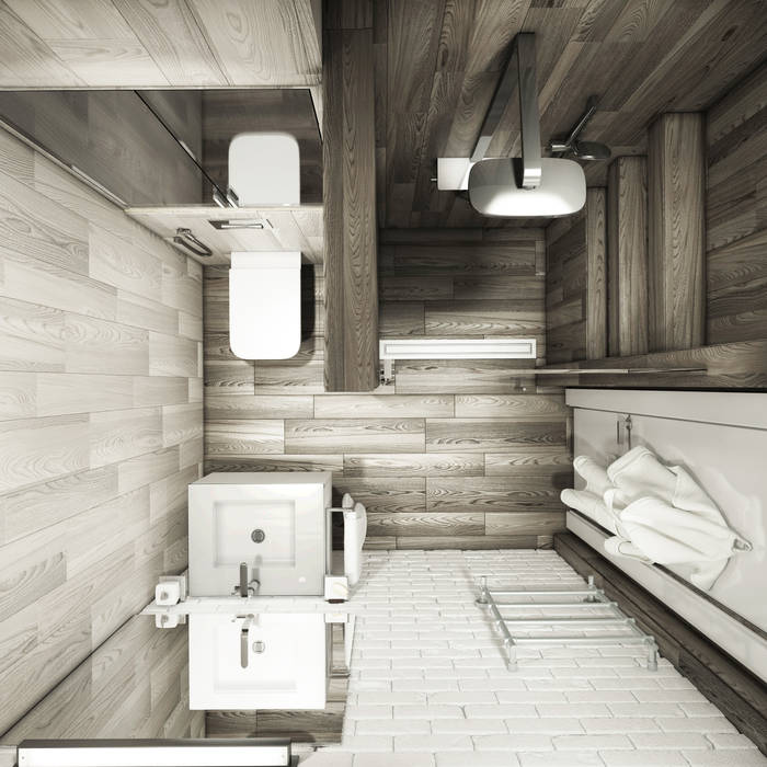 душевая&прихожая, Eclectic DesignStudio Eclectic DesignStudio Minimalist style bathroom