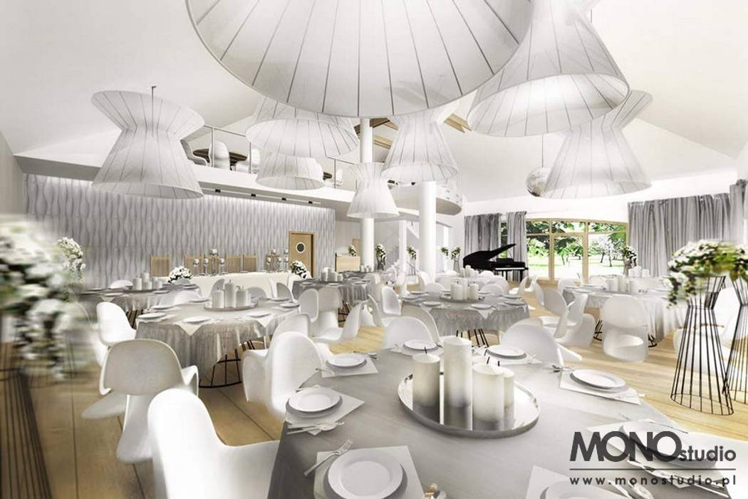 Ekskluzywna, nowoczesna aranżacja restauracji., MONOstudio MONOstudio 商业空间 餐廳