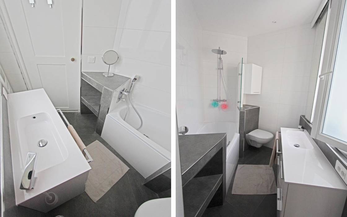 Rénovation d’une salle de bain à Paris 8, les bains et les cuisines d'Alexandre les bains et les cuisines d'Alexandre Kamar Mandi Modern