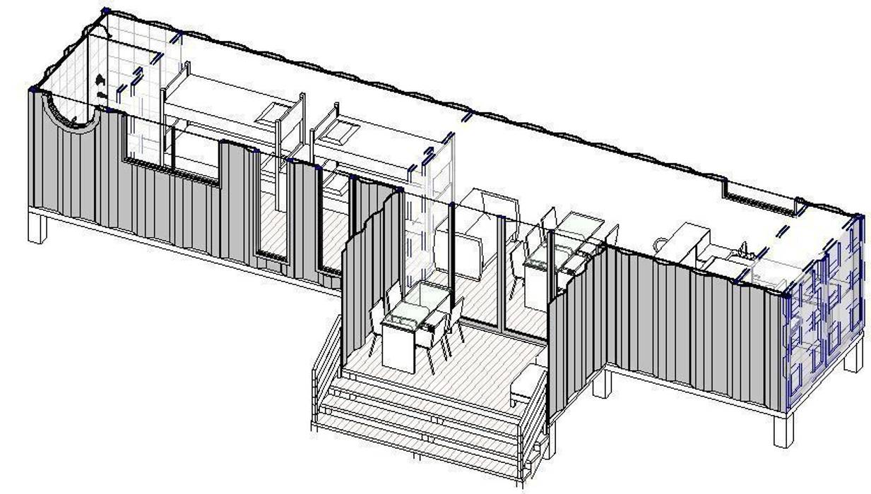 CASA MODULAR EFICIENTE - BOX 40’ – móduloII, SustentARQ Studio SustentARQ Studio Casas de estilo industrial